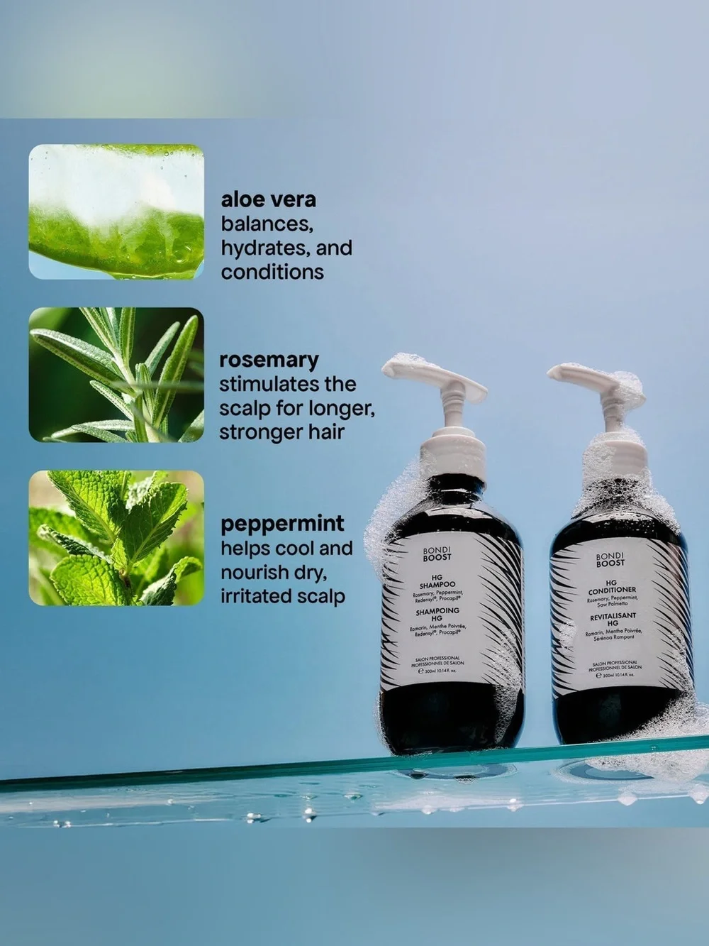 Bondi Boost Grow Getter Hair Care Set~Rosemary For Thinning/Damaged Hair~Sealed